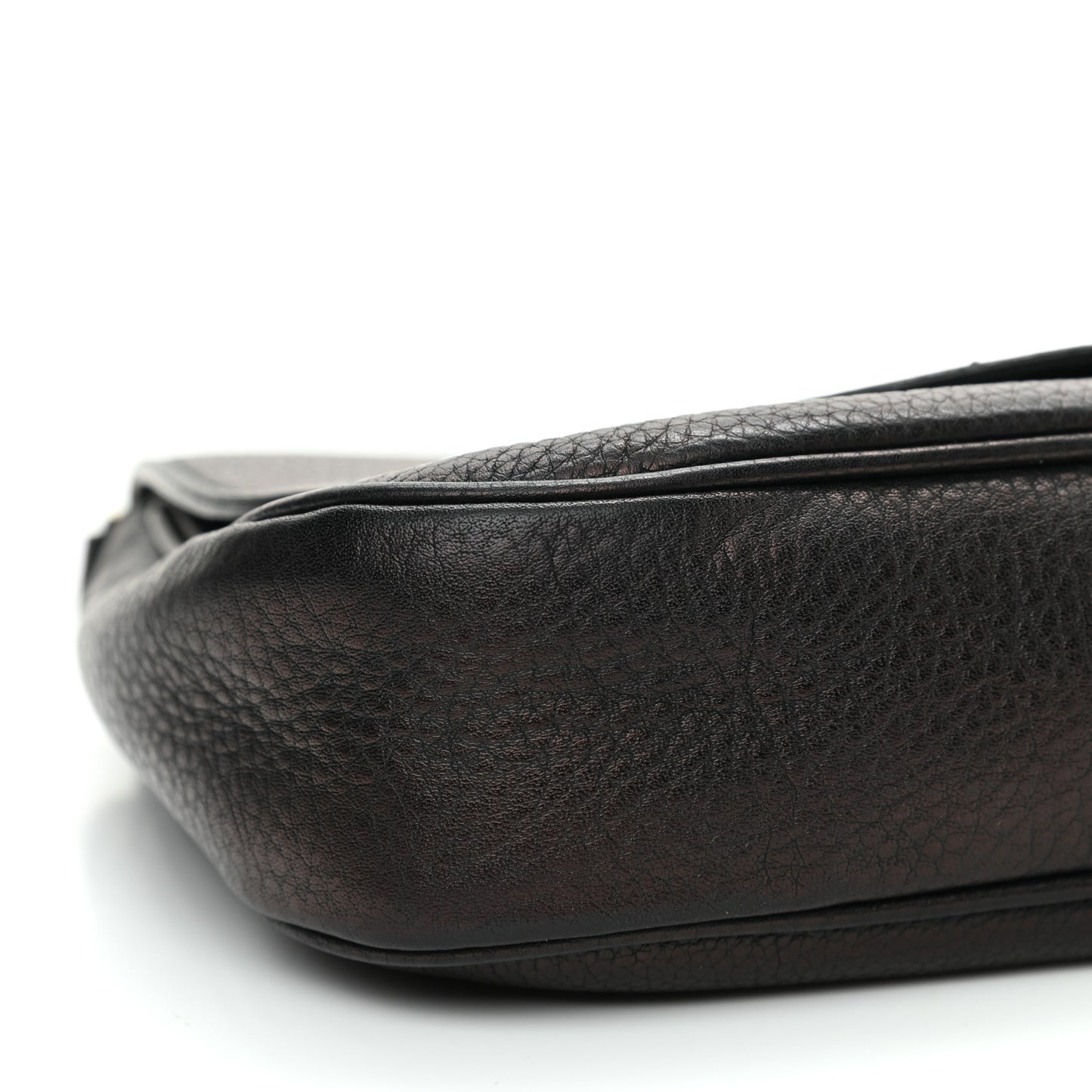 Pebbled Calfskin Medium Soho Flap Crossbody Black