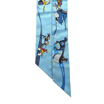 Hermes Silk Space Derby Twilly Bleu Jaune Rouge 2 of 4