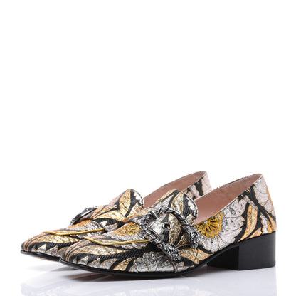 Gucci Brocade Floral Jacquard Dionysus Loafers 35.5 Black 3 of 19