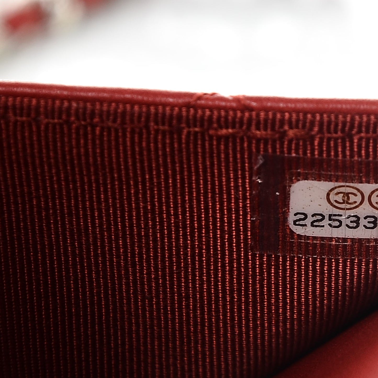 Lambskin Quilted Tri-Color Wallet On Chain WOC Red
