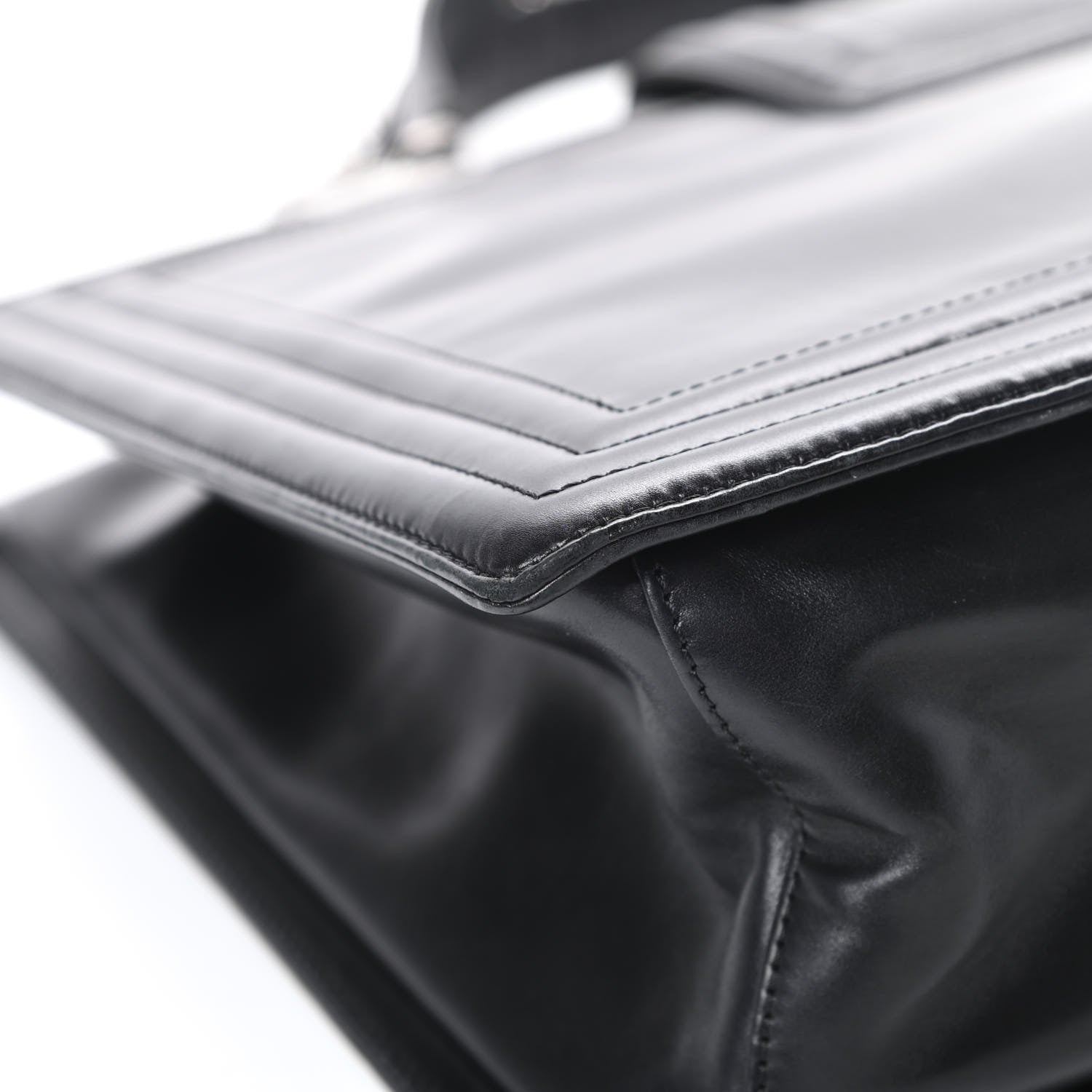 Chanel Glazed Calfskin Boy Tote Black 12 of 16