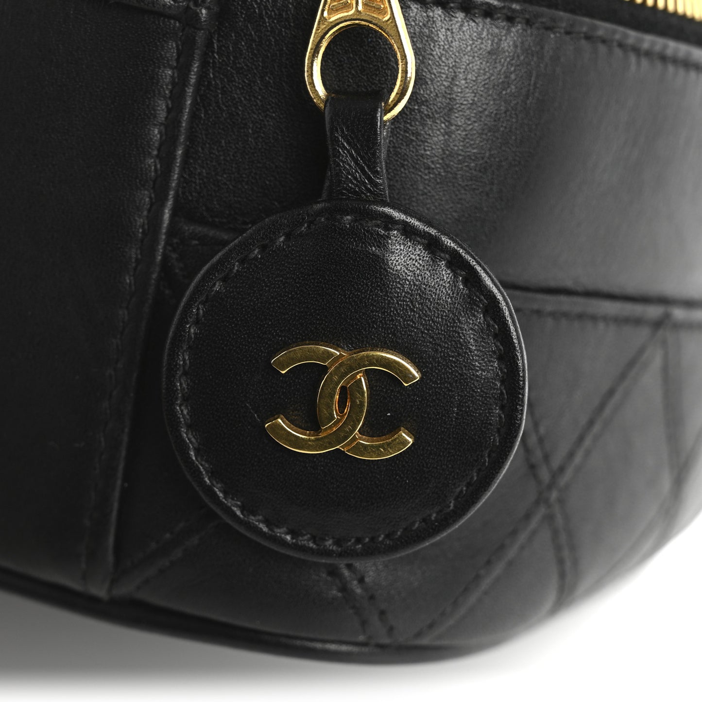 Lambskin Vanity Cosmetic Case Black
