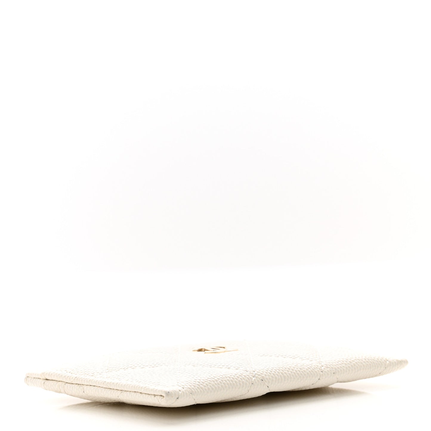 Caviar Quilted Card Holder White