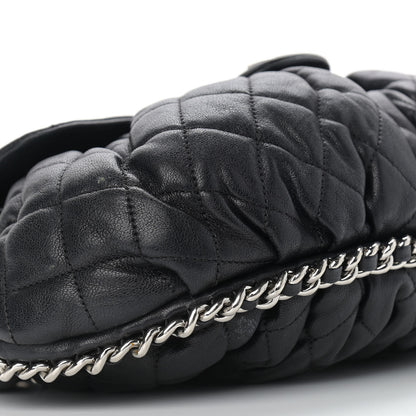 Chanel Washed Lambskin Quilted Medium Chain Around Messenger Black 10 of 11