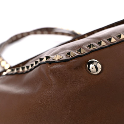 Valentino Garavani Vitello Medium Rockstud Tote Dark Noisette 10 of 21