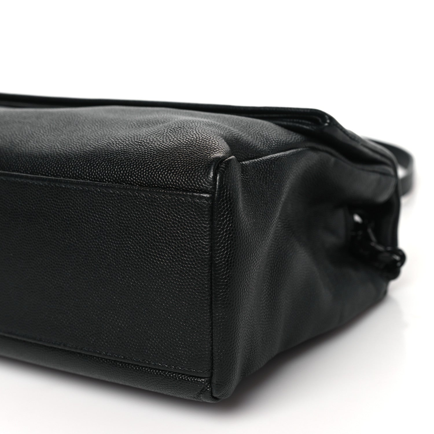 Saint Laurent Grain De Poudre Medium West Hollywood Monogram Fold-Over Black 10 of 11