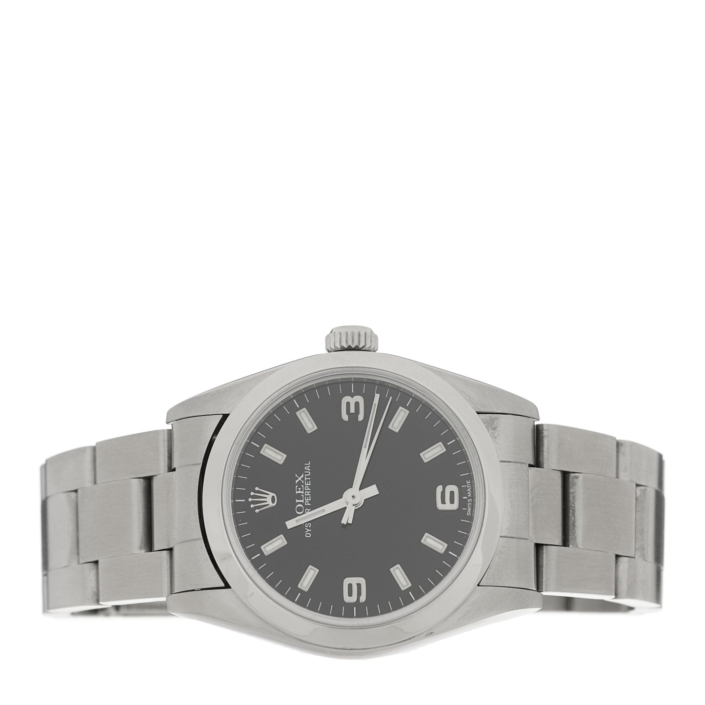 Stainless Steel 31mm Oyster Perpetual Watch Black 77080