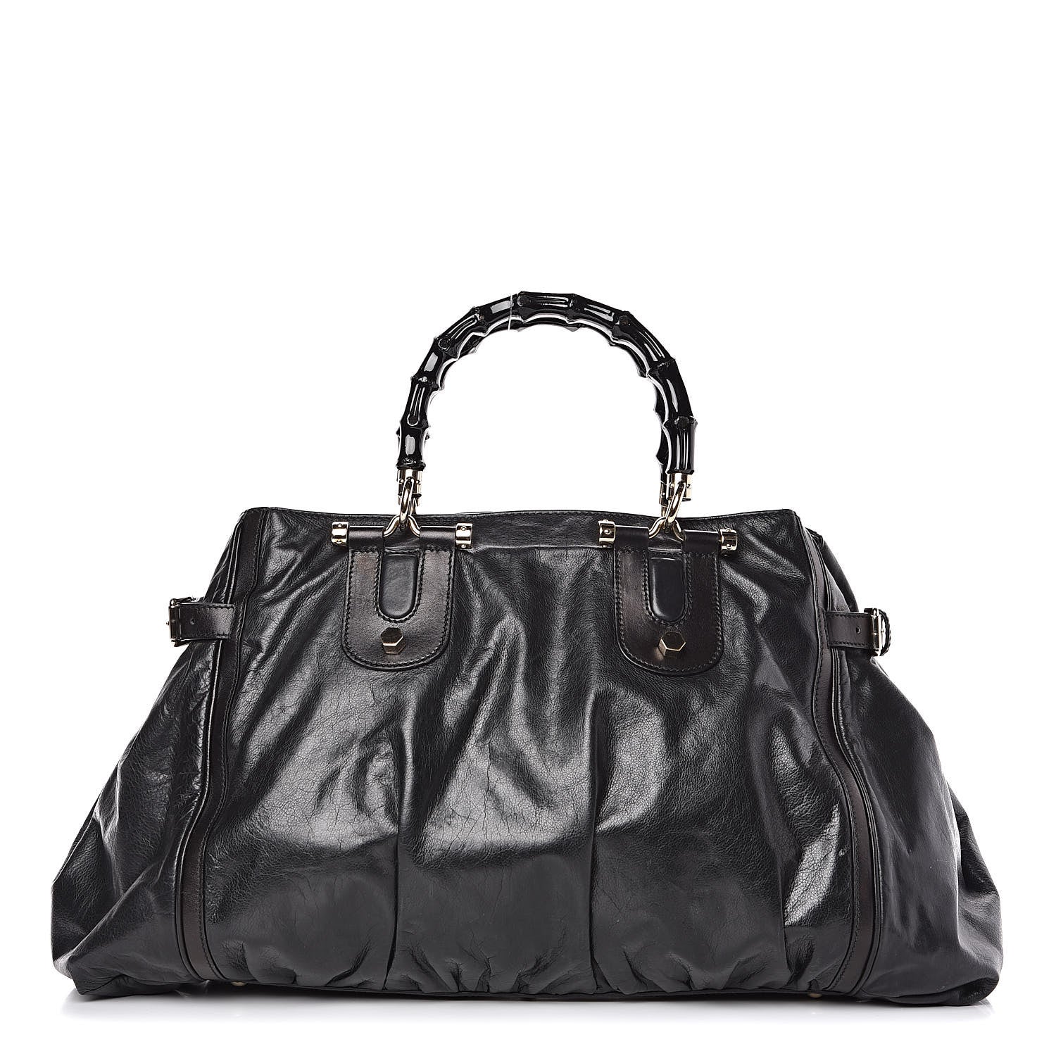 Gucci Dialux Pop Bamboo Large Top Handle Tote Black 1 of 17