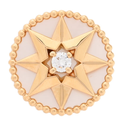 Christian Dior 18K Yellow Gold Diamond Mother Of Pearl Medium Rose Des Vents Single Earring 1 of 4