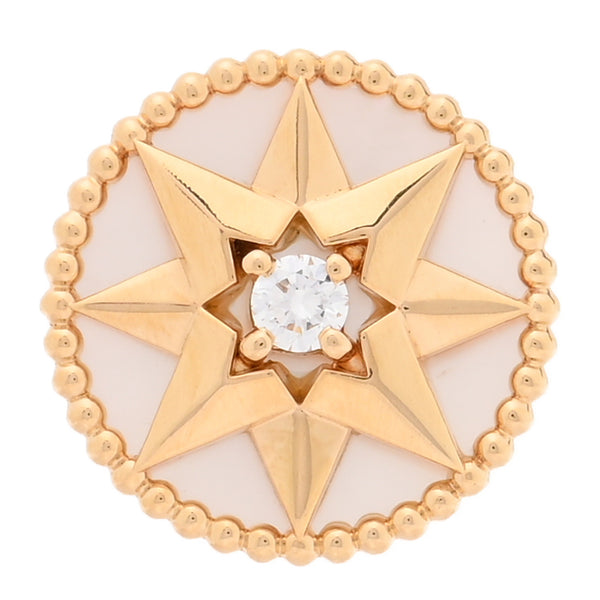 Christian Dior 18K Yellow Gold Diamond Mother Of Pearl Medium Rose