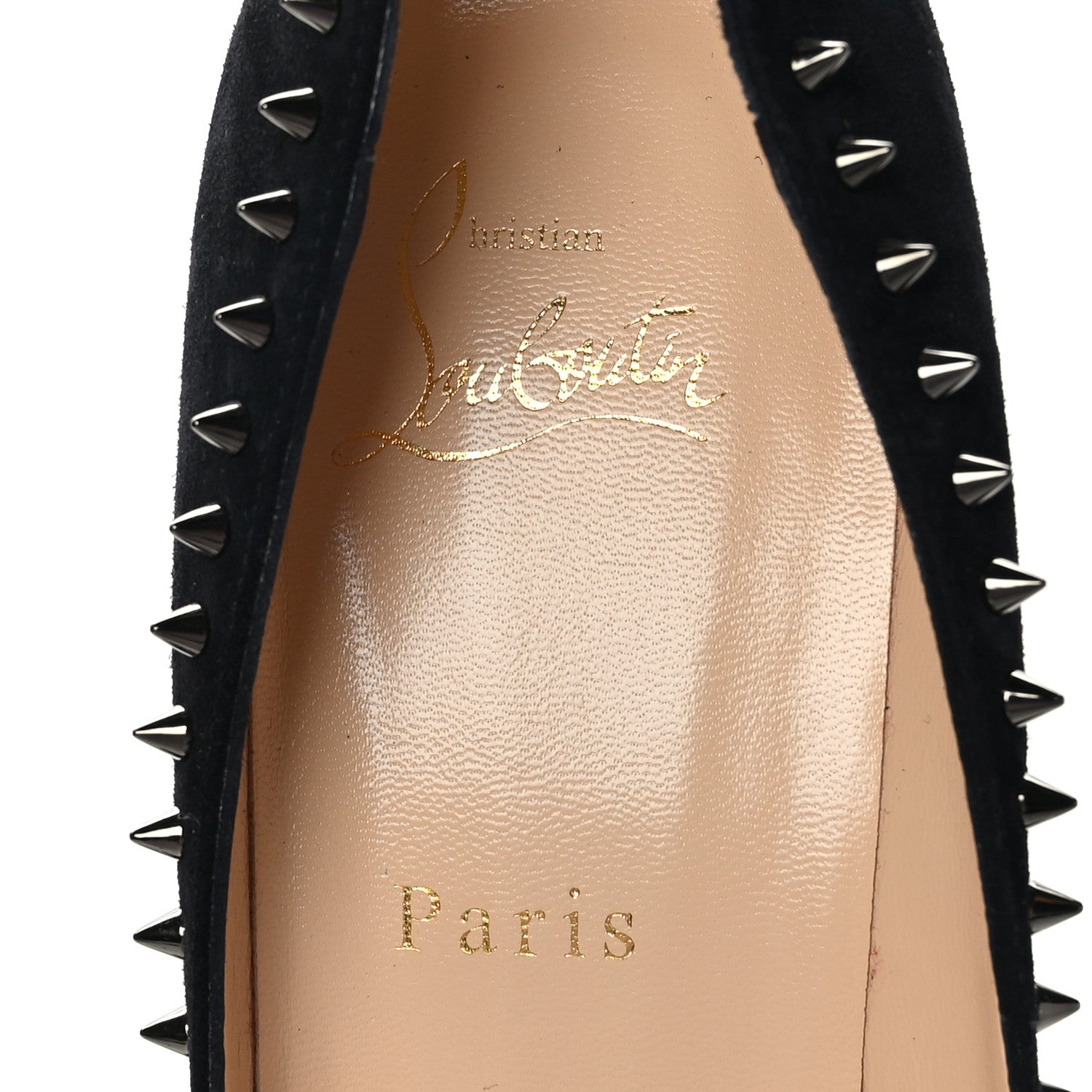 Christian Louboutin Veau Velours Anjalina 85 Pumps 38 Black Gun 6 of 7