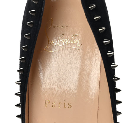 Christian Louboutin Veau Velours Anjalina 85 Pumps 38 Black Gun 6 of 7