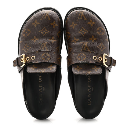 Louis Vuitton Patent Monogram Womens Cosy Flat Comfort Clog Mules 38.5 Brown 2 of 12