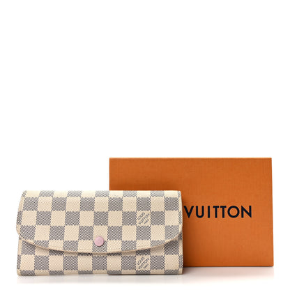 Louis Vuitton Damier Azur Emilie Wallet Rose Ballerine 9 of 9