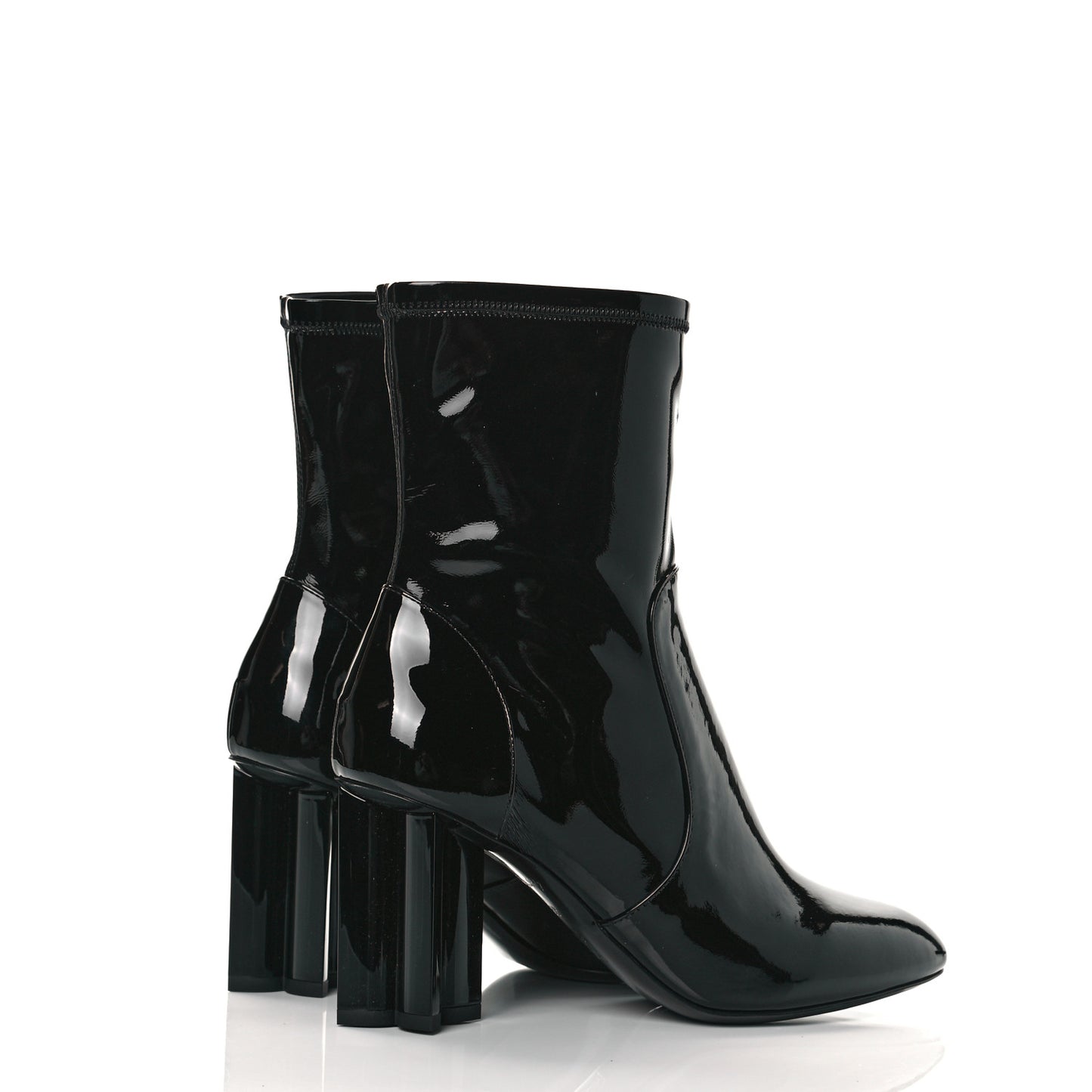 Patent Silhouette Ankle Boots 38 Black