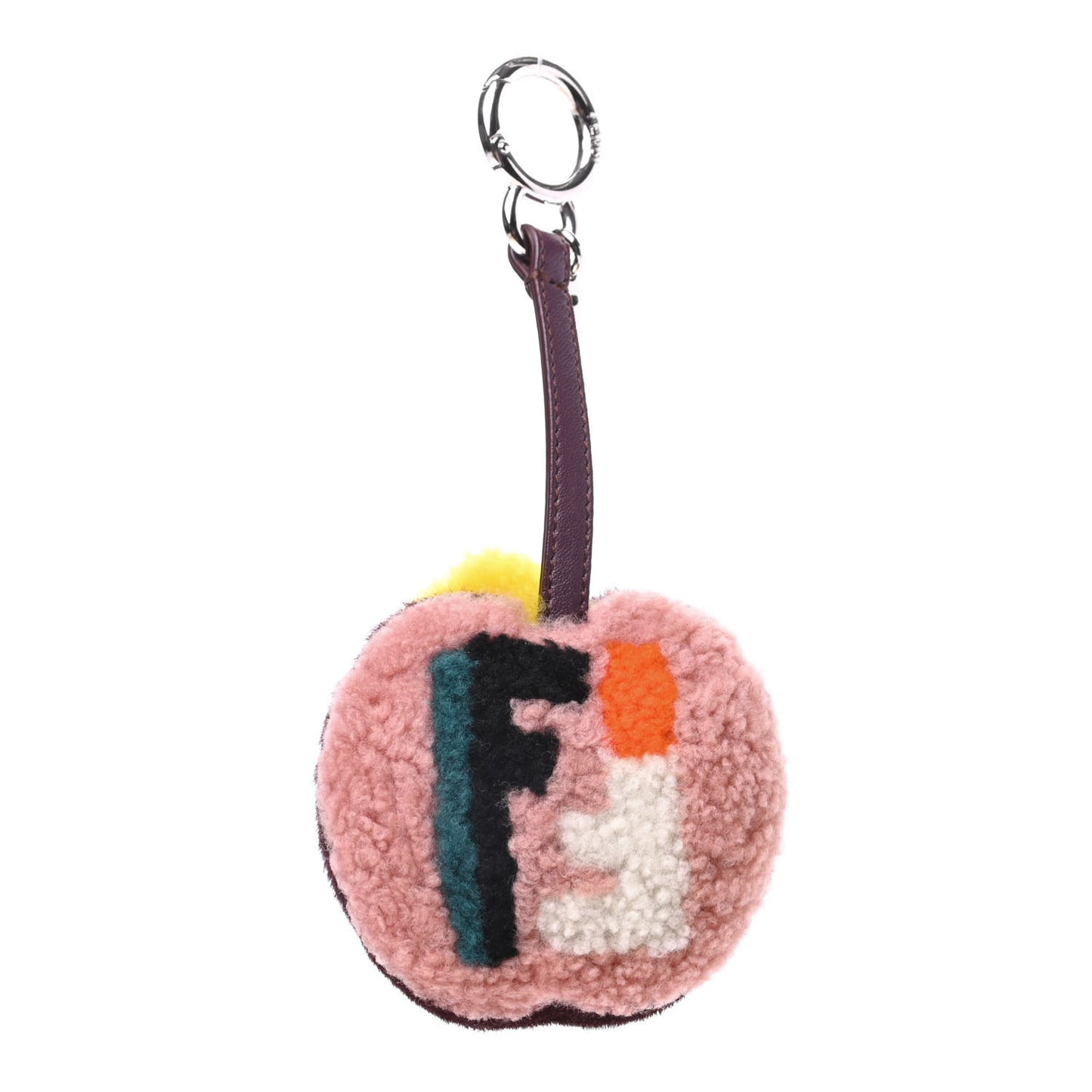 Shearling Lambskin Calf Hair Apple Bag Charm Bois De Rose Multicolor