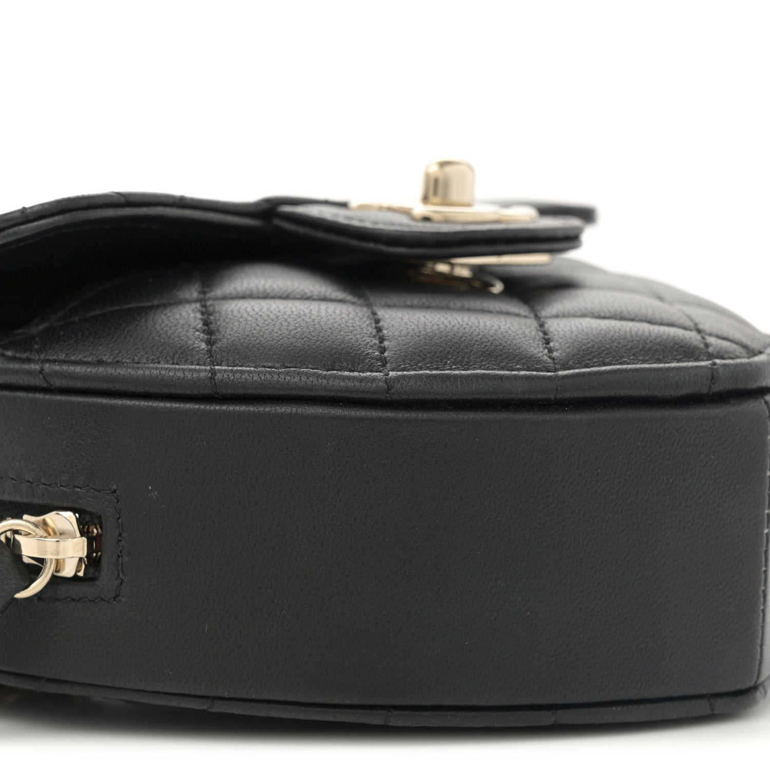 Chanel Lambskin Quilted CC In Love Heart Clutch With Chain  Black 9 of 11