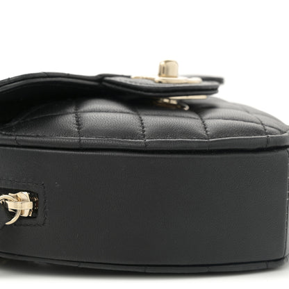 Chanel Lambskin Quilted CC In Love Heart Clutch With Chain  Black 9 of 11