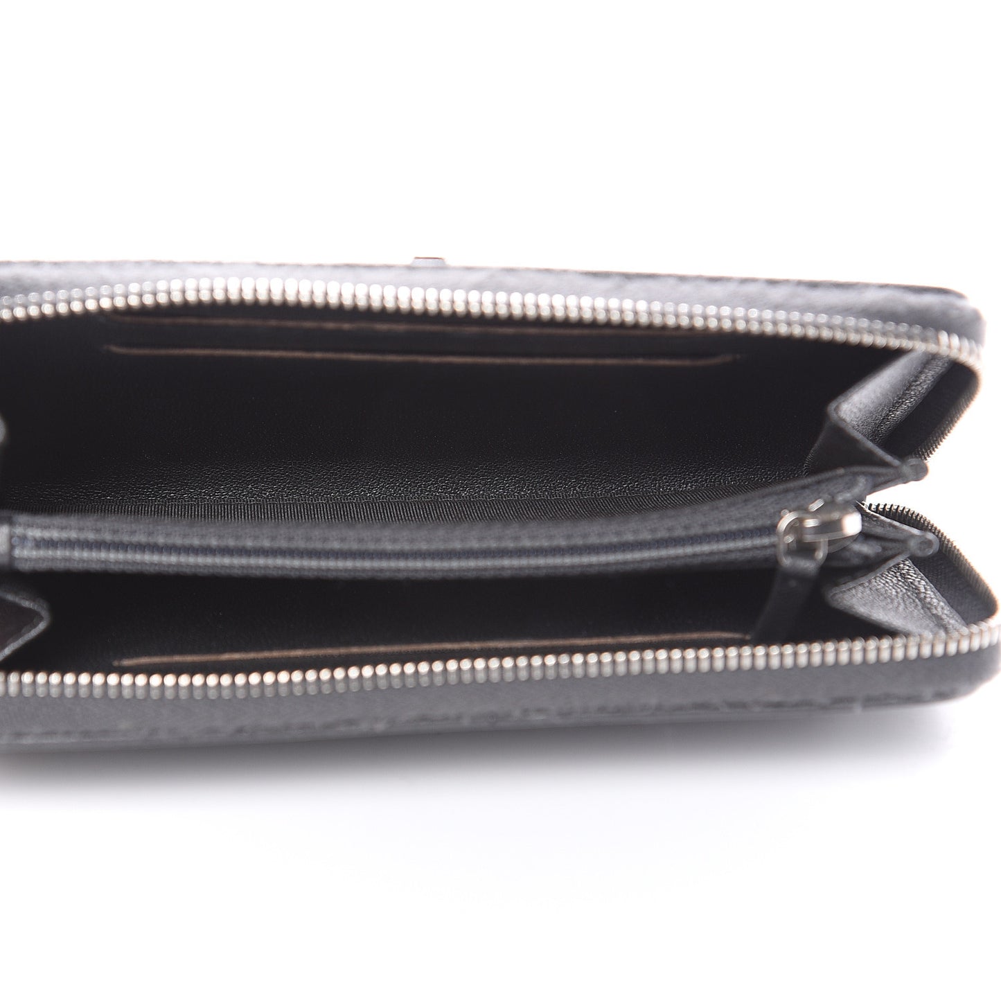 Sheepskin Chevron Quilted Mademoiselle Vintage Zip Around Wallet Grey