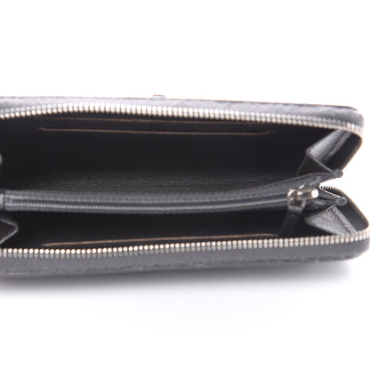 Chanel Sheepskin Chevron Quilted Mademoiselle Vintage Zip Around Wallet Grey 5 of 15