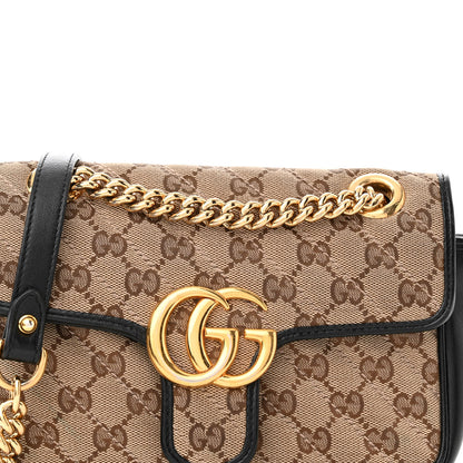 Gucci Monogram Matelasse Diagonal Mini GG Marmont Shoulder Bag Beige Black 8 of 10