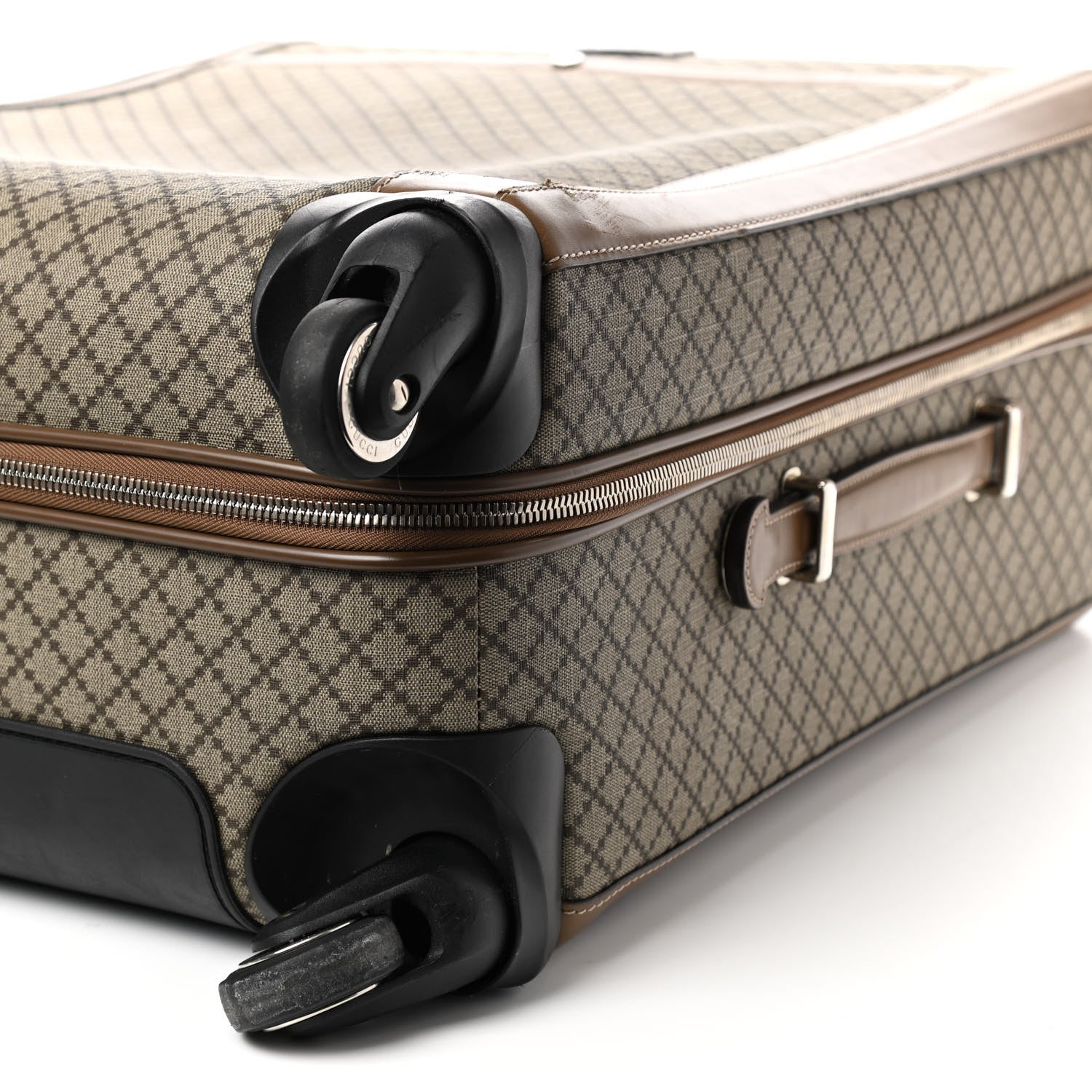Gucci Diamante Plus Four Wheel Trolley Suitcase Brown 9 of 13