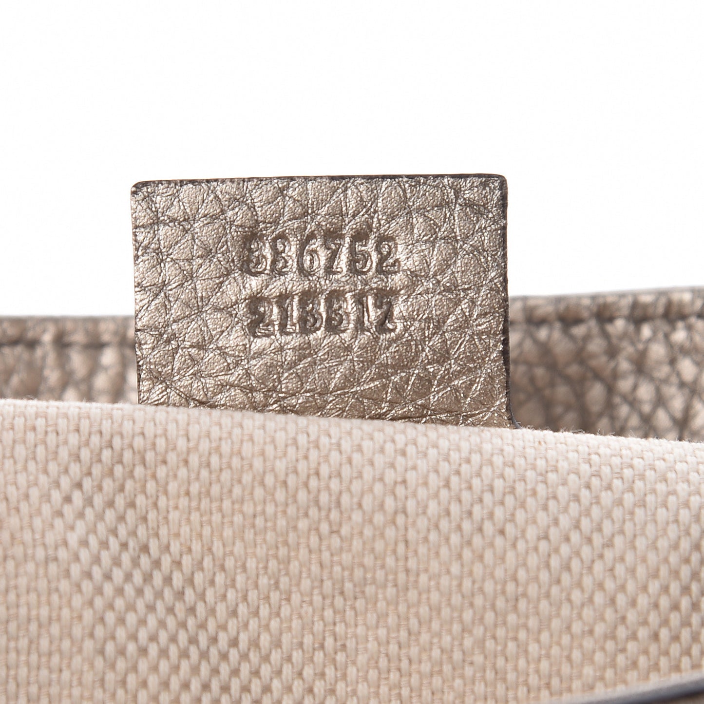 Metallic Pebbled Calfskin Medium Soho Flap Crossbody Golden Beige