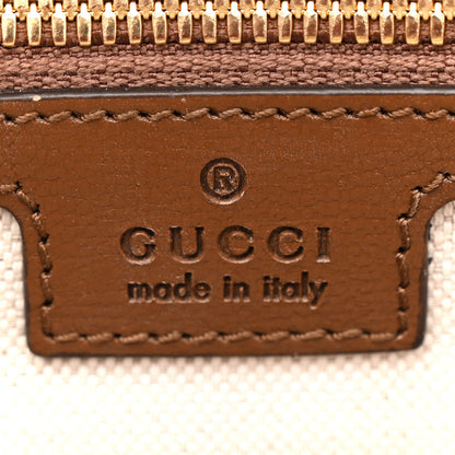 Gucci GG Supreme Monogram Azalea Calfskin Small Retro Interlocking G Tote Bag Beige Ebony Brown Sugar 6 of 15