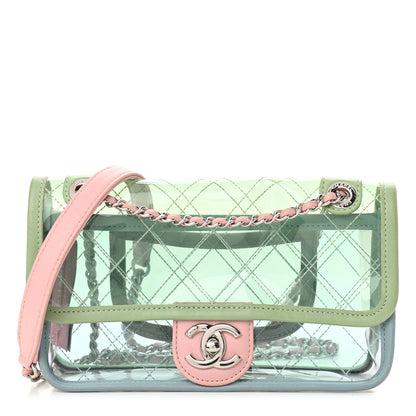 Chanel Lambskin PVC Quilted Mini Coco Splash Flap Blue Green 1 of 10