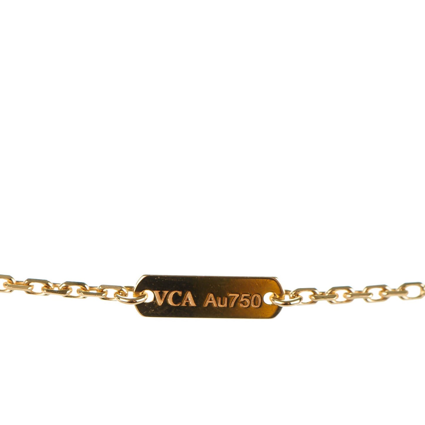 18K Yellow Gold Black Onyx Vintage Alhambra Pendant Necklace