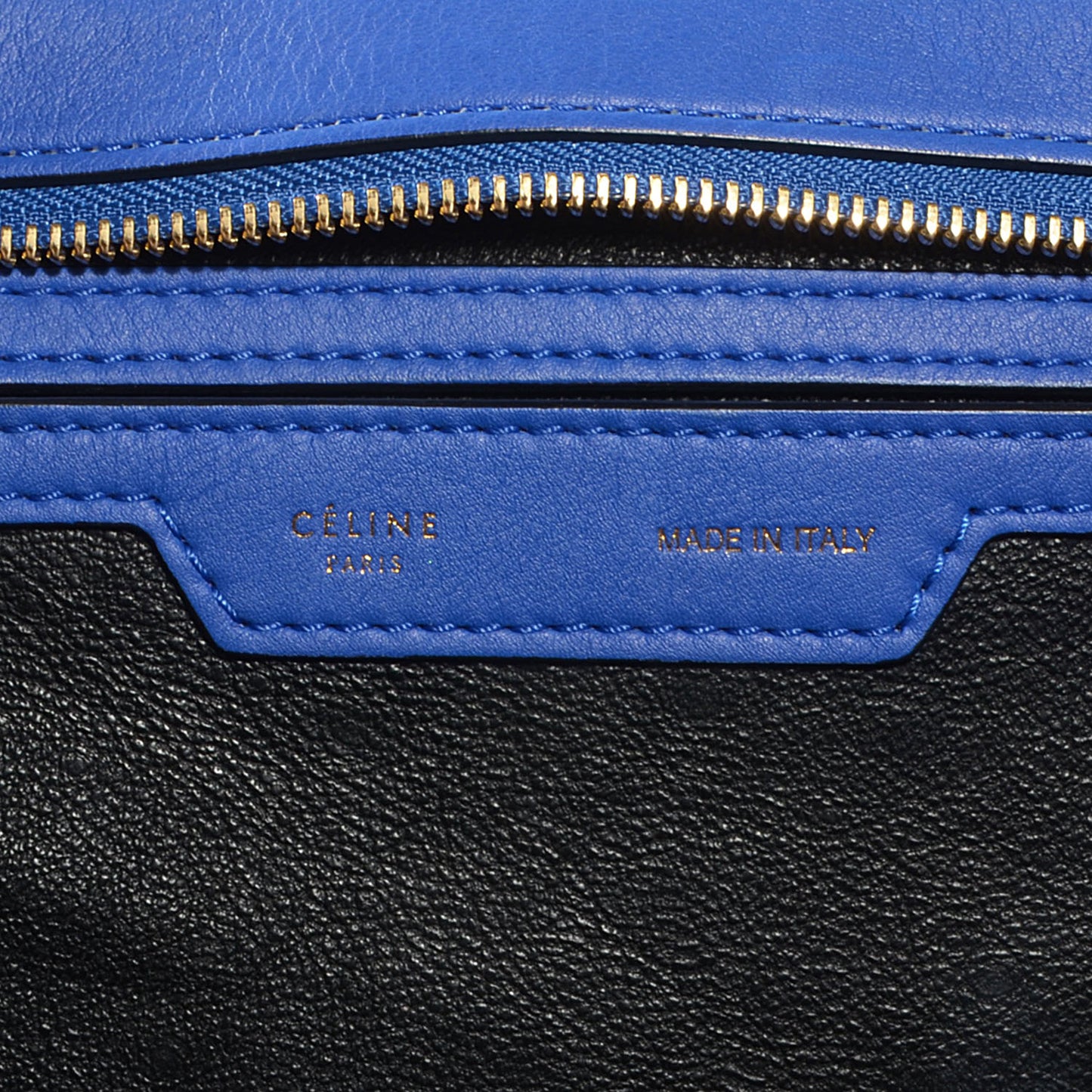 Calfskin and Suede Large Trapeze Royal Blue