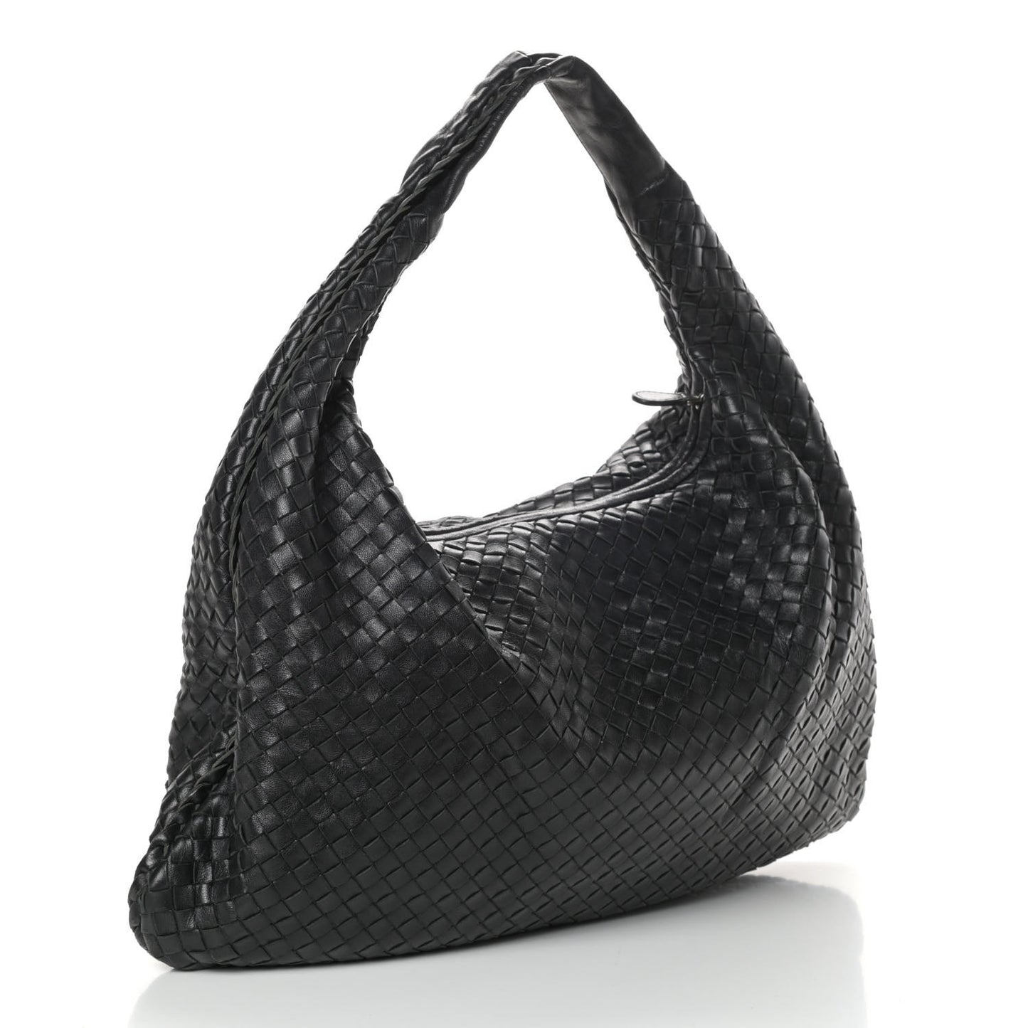 Nappa Intrecciato Large Veneta Hobo Black
