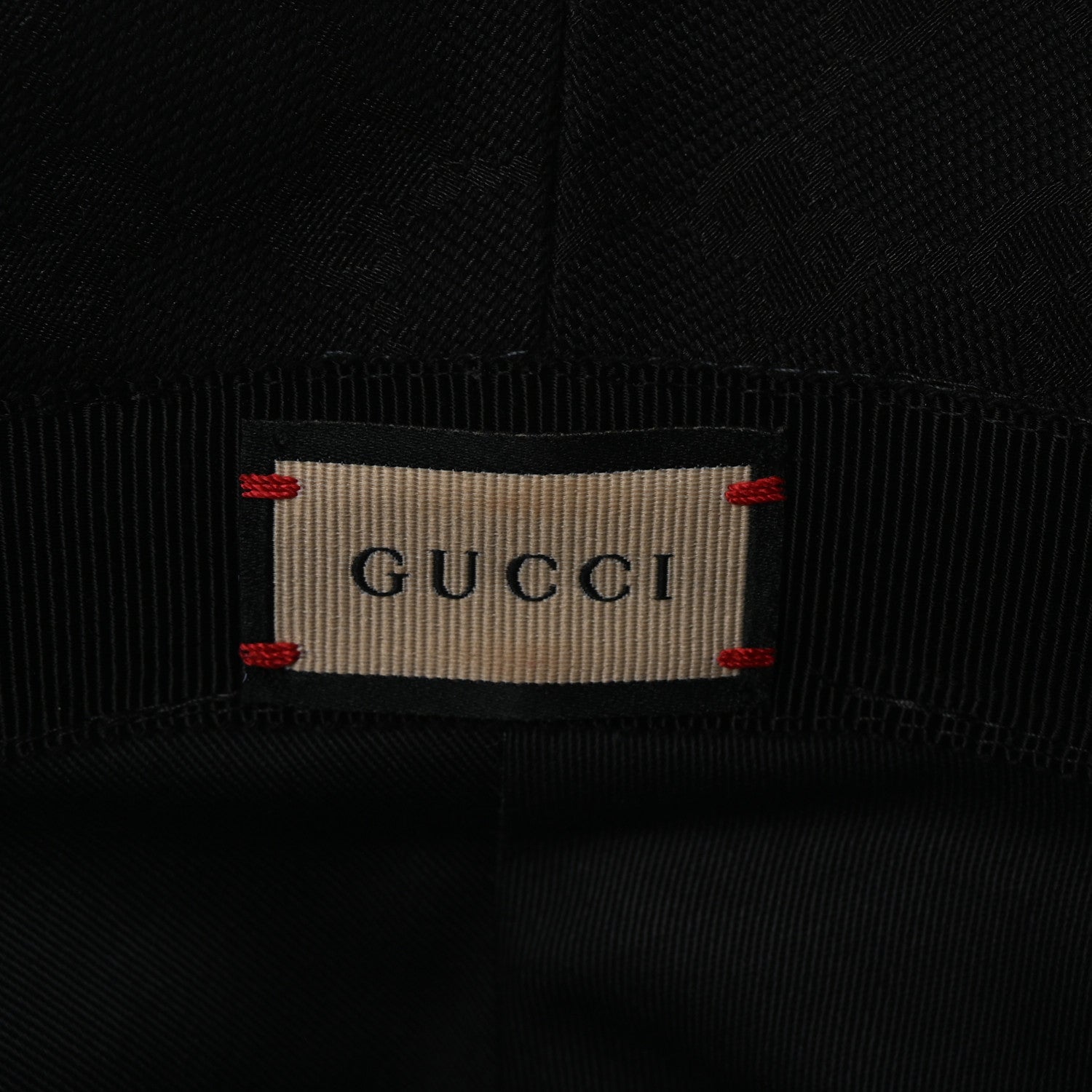 Gucci Monogram Textured Dollar Calfskin GG Jago Bucket Hat L Black 8 of 9