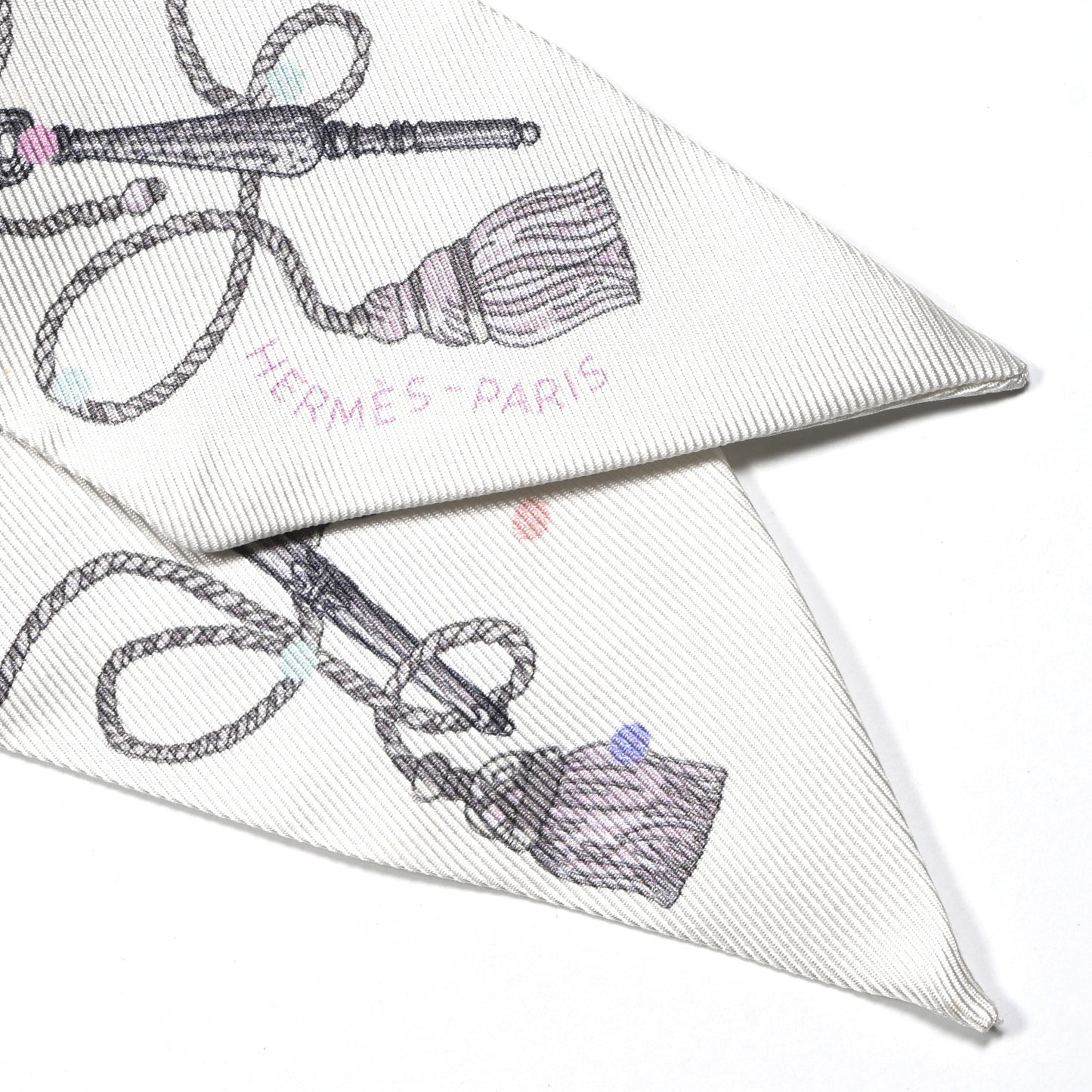 Silk Les Cles A Pois Twilly White Gris Acier