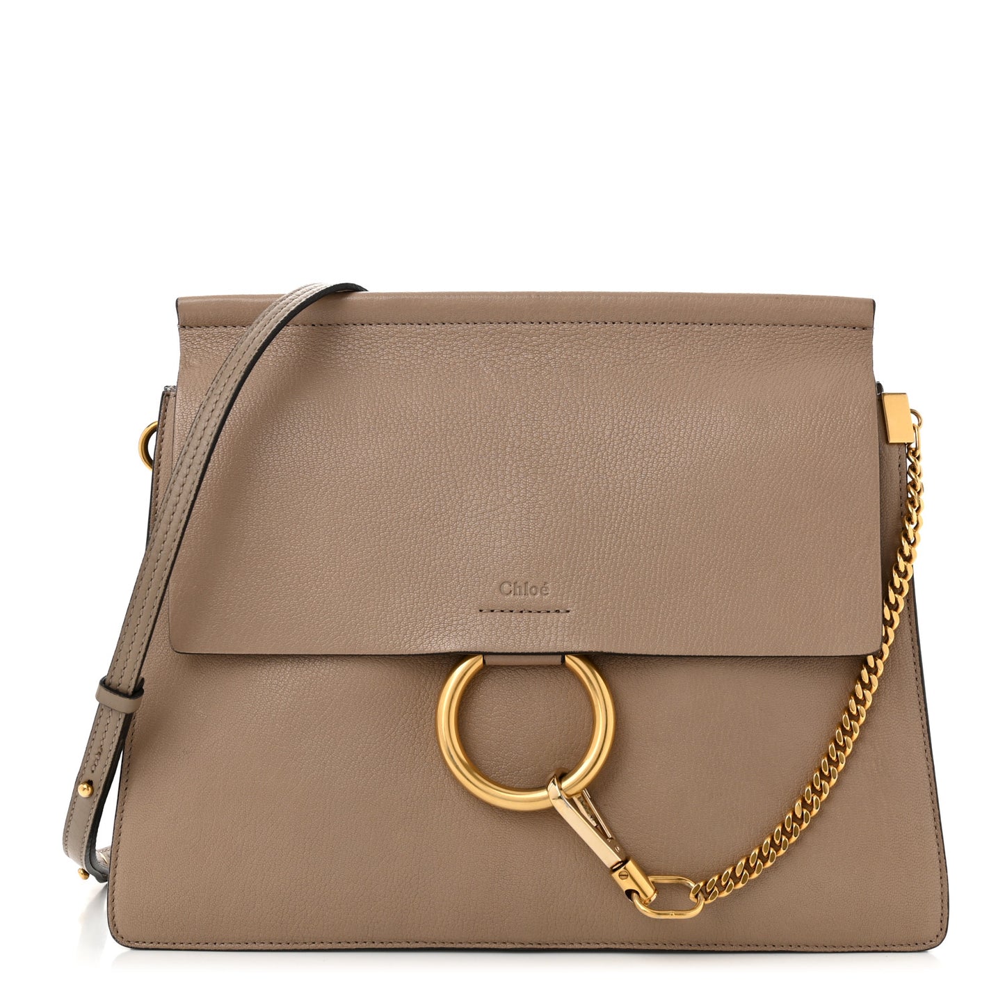 Calfskin Suede Medium Faye Shoulder Bag Motty Grey