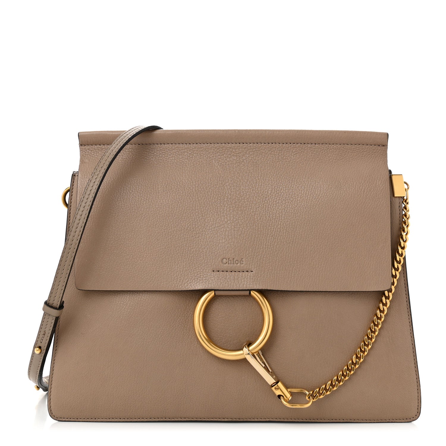Chloe Calfskin Suede Medium Faye Shoulder Bag Motty Grey 1 of 12
