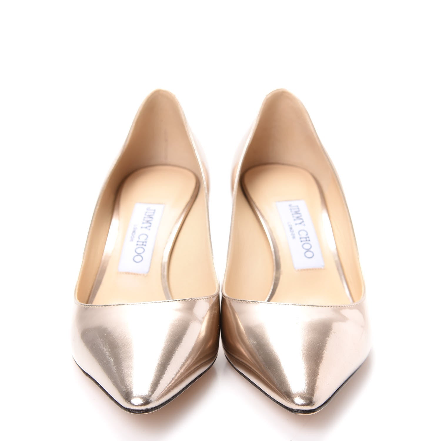 Jimmy Choo Metallic Mirror Calfskin Romy 60 Pumps 37 Gold 2 of 10
