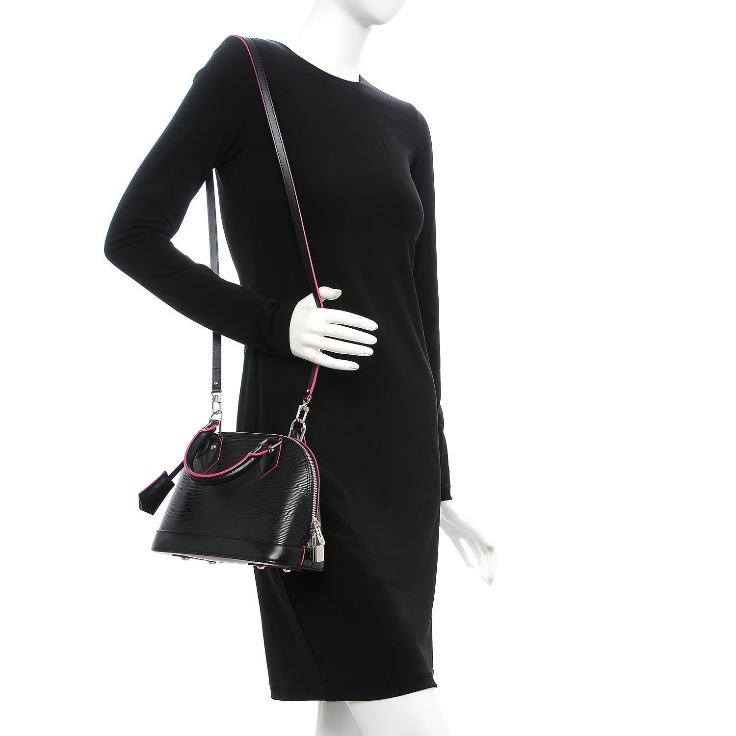 Louis Vuitton Epi Alma BB Black Hot Pink 2 of 8