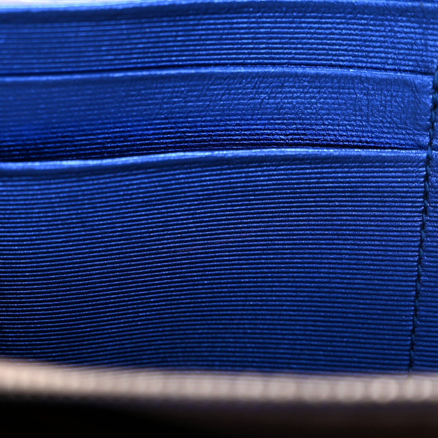 Metallic Grosgrain Intrecciato Zip Around Wallet Cobalt