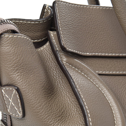 Celine Drummed Calfskin Mini Luggage Souris 12 of 13