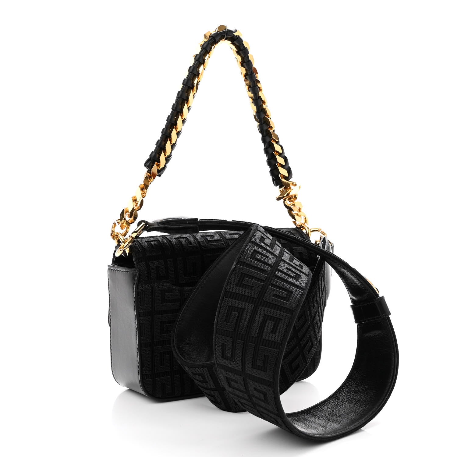 Givenchy Canvas Embroidered Small 4G Woven Chain Crossbody Black 3 of 9