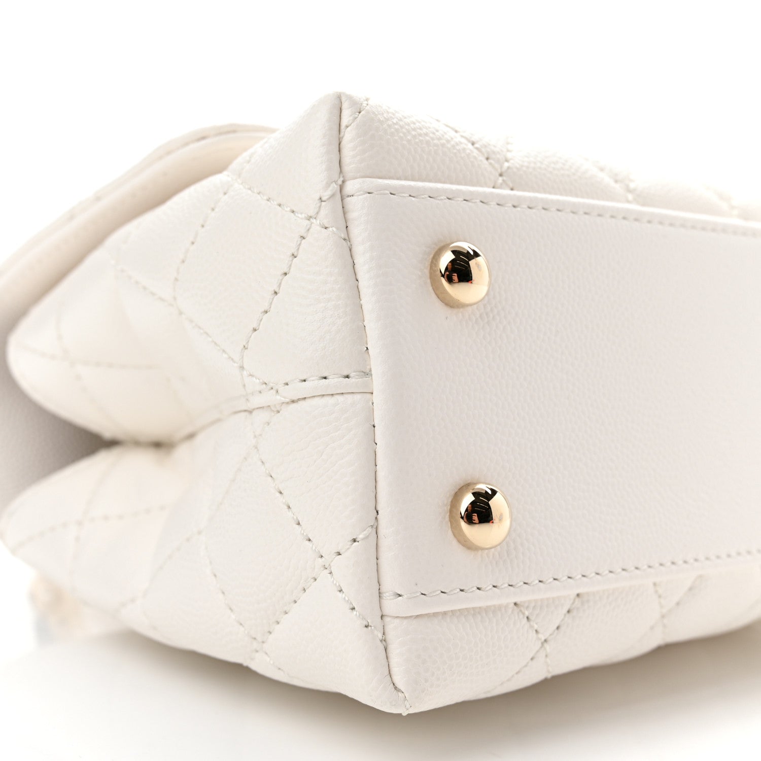 Chanel Caviar Quilted Mini Coco Handle Flap White 8 of 10