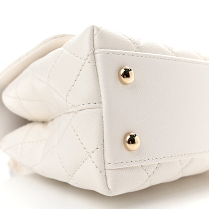 Chanel Caviar Quilted Mini Coco Handle Flap White 8 of 10