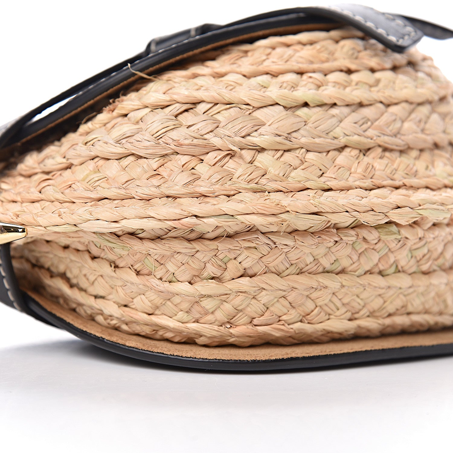 Loewe Calfskin Raffia Mini Gate Crossbody Bag Natural Black 11 of 13