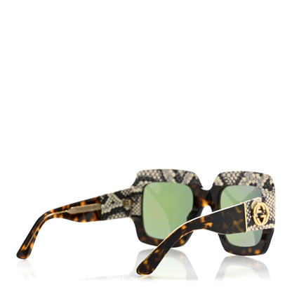 Gucci Snakeskin Acetate Square Sunglasses GG0484S Havana 4 of 8
