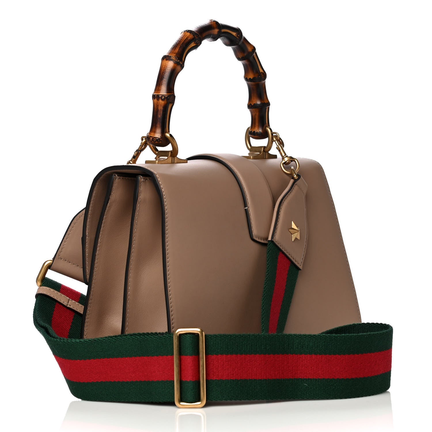 Gucci Calfskin Bamboo Web Medium Dionysus Top Handle Bag Camelia Bright Evergreen Hibiscus Red 3 of 10