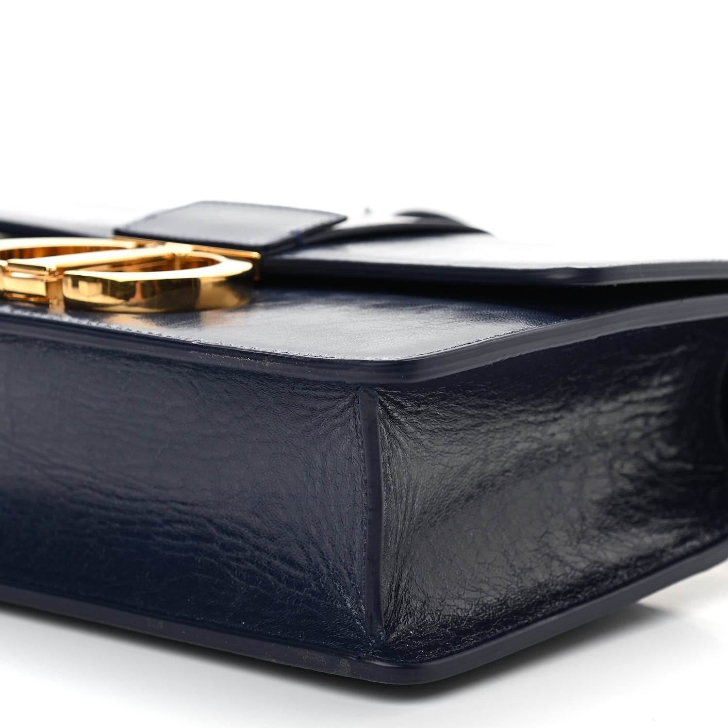 Christian Dior Shiny Crinkled Lambskin 30 Montaigne Flap Bag Indigo 8 of 8