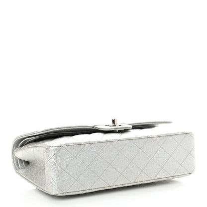 Chanel Glittered Metallic Caviar Quilted Medium Double Flap Silver 4 of 10