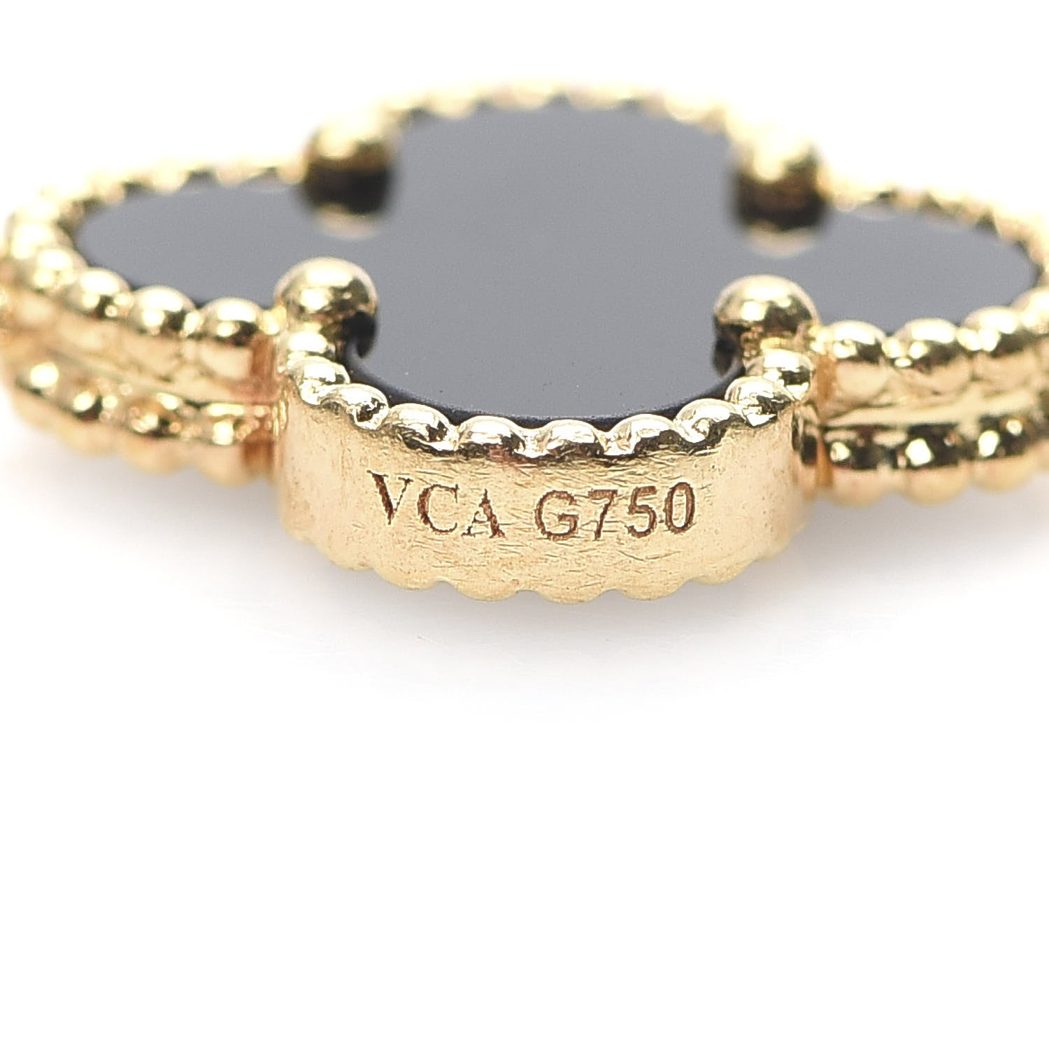 Van Cleef & Arpels 18K Yellow Gold Black Onyx 5 Motifs Vintage Alhambra Bracelet 4 of 7