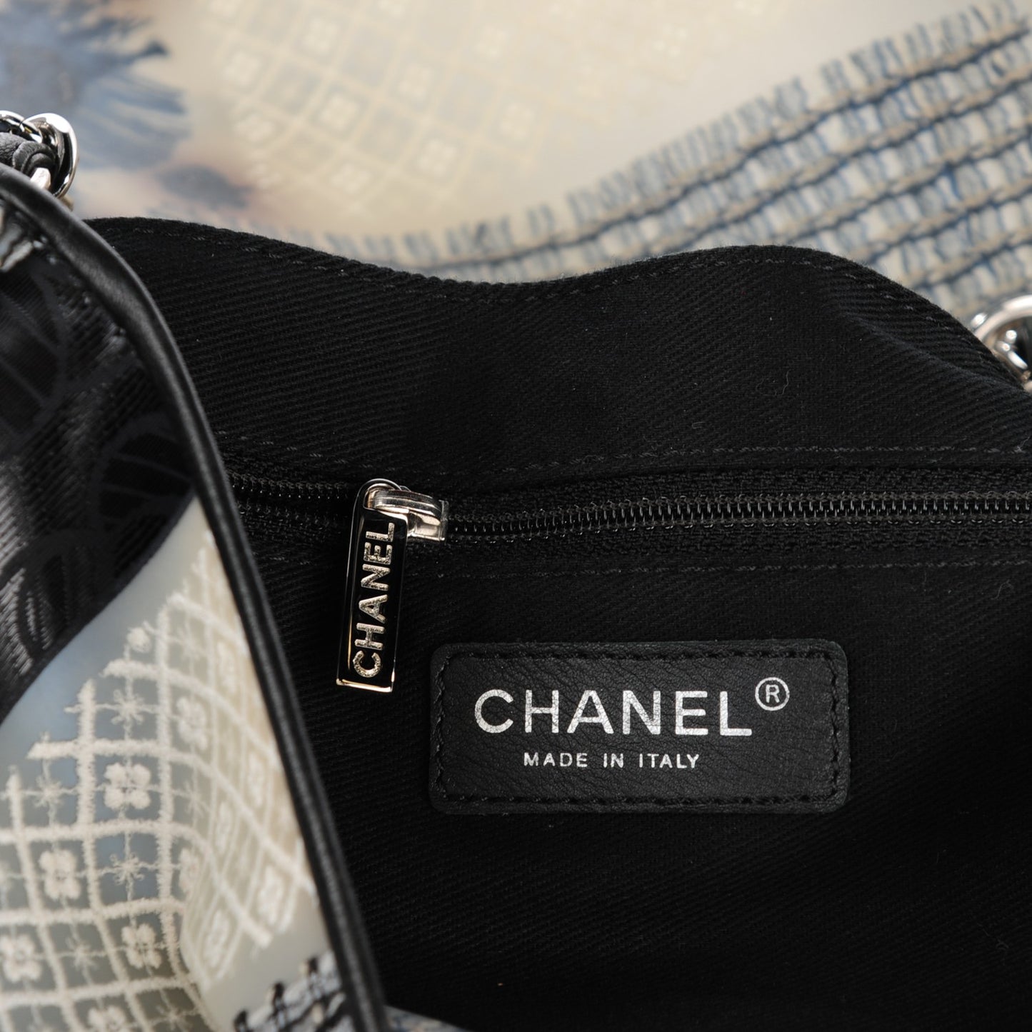 Tweed Patchwork Jumbo Single Flap Black